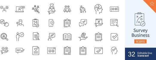 Survey icons Pixel perfect. Document, form, support, .... vector