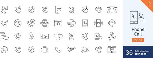 Phone icons Pixel perfect. Mobile, message, support, ... vector