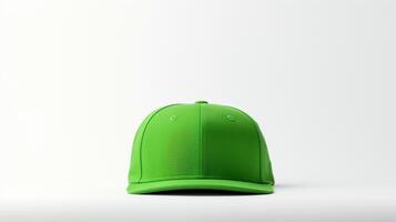 ai generado foto de verde snapback aislado en blanco antecedentes. ai generado