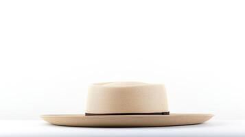 AI generated Photo of Natural Boater Hat isolated on white background. AI Generated