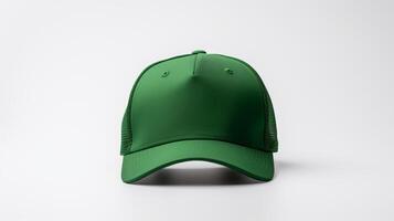 AI generated Photo of Green Trucker Cap isolated on white background. AI Generated