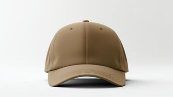 AI generated Photo of Khaki Dad Cap isolated on white background. AI Generated