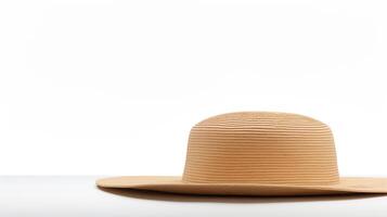 AI generated Photo of Natural Straw hat isolated on white background. AI Generated