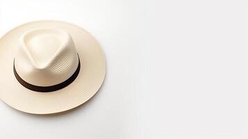 AI generated Photo of Ivory Panama Hat isolated on white background. AI Generated