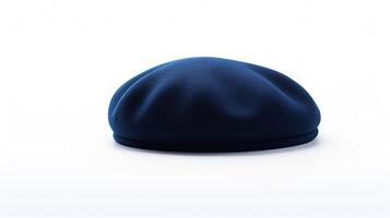 AI generated Photo of Navy Blue Beret Hat isolated on white background. AI Generated