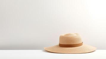 AI generated Photo of Natural Straw hat isolated on white background. AI Generated