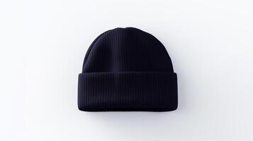 AI generated Photo of Navy Blue Beanie Hat isolated on white background. AI Generated