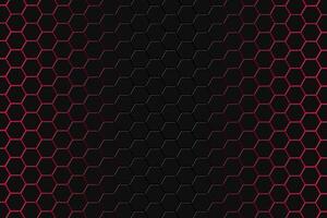Abstract 3d rendering of futuristic surface with hexagons. Dark red sci-fi background. photo