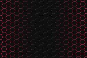 Abstract 3d rendering of futuristic surface with hexagons. Dark red sci-fi background. photo