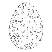 Hand-drawn Easter egg isolated on transparent background. Coloring book page antistress for adults and children. Beautiful doodle ornament. Vector outline sketch illustration. Vector illustration