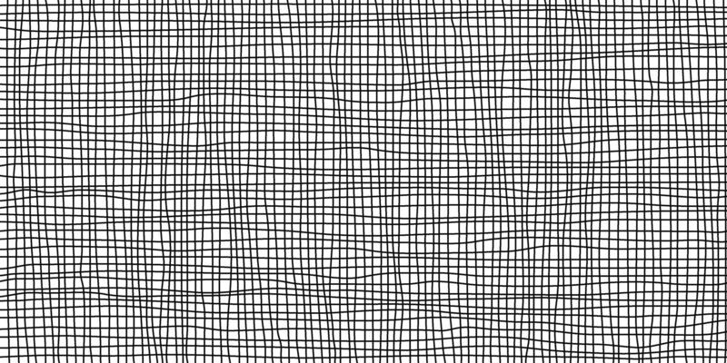 Crisscross black line on a transparent background. Hand-drawn gauze texture. Abstract monochrome banner. Vector illustration.