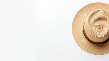 AI generated Photo of Natural Straw hat isolated on white background. AI Generated