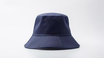 AI generated Photo of Navy Blue Bucket Hat isolated on white background. AI Generated
