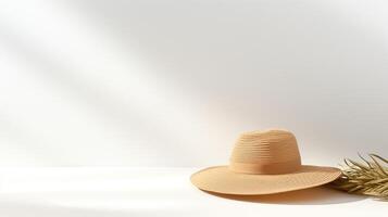 AI generated Photo of Natural Sun hat isolated on white background. AI Generated