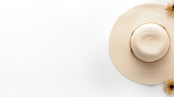 AI generated Photo of Natural Sun hat isolated on white background. AI Generated