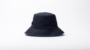 AI generated Photo of Navy Blue Bucket Hat isolated on white background. AI Generated