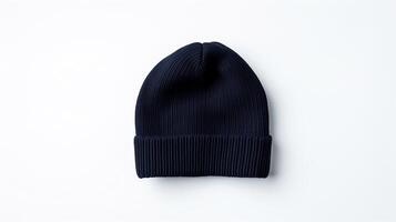 AI generated Photo of Navy Blue Beanie Hat isolated on white background. AI Generated