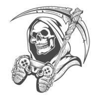 video game with danger looking grim repear skull vector