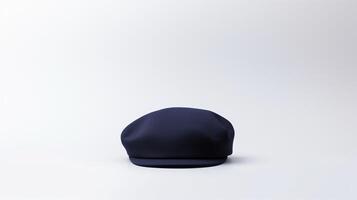 AI generated Photo of Navy Blue Beret Hat isolated on white background. AI Generated