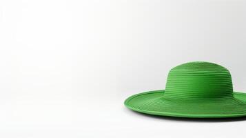 AI generated Photo of Green Sun hat isolated on white background. AI Generated