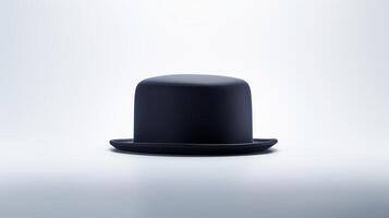 AI generated Photo of Navy Blue Pork Pie Hat isolated on white background. AI Generated