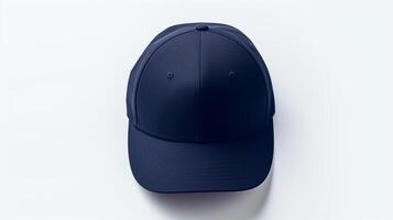 AI generated Photo of Navy Blue Fitted Cap isolated on white background. AI Generated