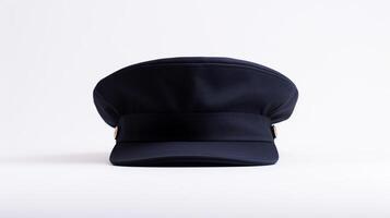 AI generated Photo of Navy Blue Military Cap isolated on white background. AI Generated