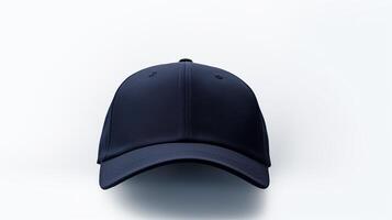 AI generated Photo of Navy Blue Fitted Cap isolated on white background. AI Generated
