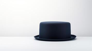 AI generated Photo of Navy Blue Pork Pie Hat isolated on white background. AI Generated