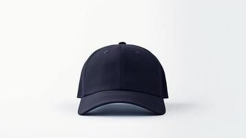 AI generated Photo of Navy Blue Fitted Cap isolated on white background. AI Generated