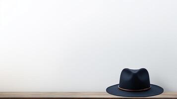 AI generated Photo of Navy Blue Panama Hat isolated on white background. AI Generated