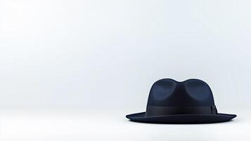 AI generated Photo of Navy Blue Fedora Hat isolated on white background. AI Generated