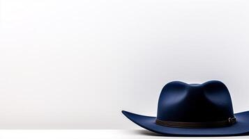 AI generated Photo of Navy Blue Cowboy Hat isolated on white background. AI Generated