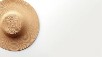 AI generated Photo of Natural Straw hat isolated on white background. AI Generated