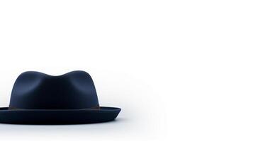 AI generated Photo of Navy Blue Trilby Hat isolated on white background. AI Generated