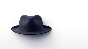 AI generated Photo of Navy Blue Trilby Hat isolated on white background. AI Generated