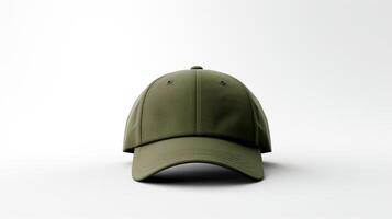 AI generated Photo of Olive Dad Cap isolated on white background. AI Generated