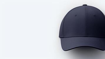 AI generated Photo of Navy Blue Visor cap isolated on white background. AI Generated