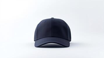 AI generated Photo of Navy Blue Fitted Cap isolated on white background. AI Generated