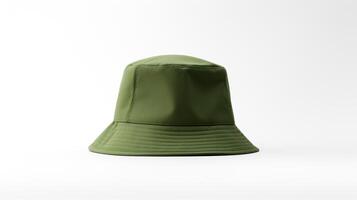 AI generated Photo of Olive Bucket Hat isolated on white background. AI Generated