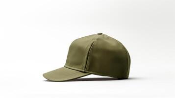 AI generated Photo of Olive Newsboy Cap isolated on white background. AI Generated