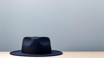 AI generated Photo of Navy Blue Trilby Hat isolated on white background. AI Generated
