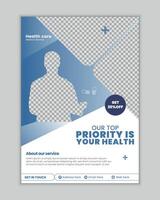 Medical flyer design template or clinic poster design, healthcare flyer for print with layout vector