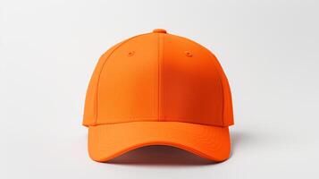 ai generado foto de naranja equipado gorra aislado en blanco antecedentes. ai generado