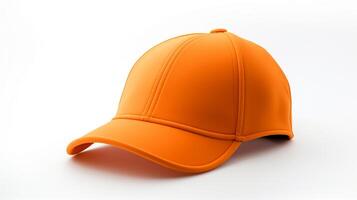 AI generated Photo of Orange Cycling Cap isolated on white background. AI Generated