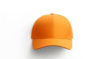 ai generado foto de naranja visera gorra aislado en blanco antecedentes. ai generado