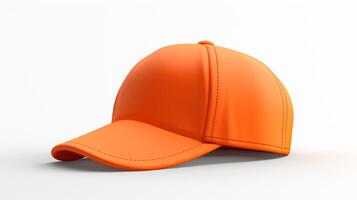 AI generated Photo of Orange Cycling Cap isolated on white background. AI Generated