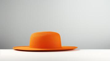 AI generated Photo of Orange Sun hat isolated on white background. AI Generated