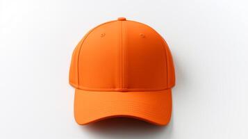 AI generated Photo of Orange Baseball Cap isolated on white background. AI Generated