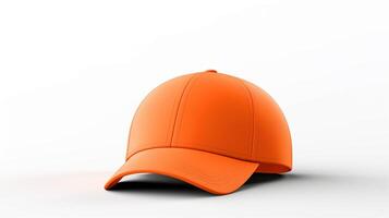 AI generated Photo of Orange Baseball Cap isolated on white background. AI Generated